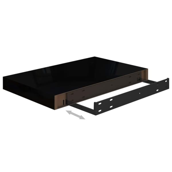vidaXL væghylder 2 stk. 40x23x3,8 cm MDF sort højglans