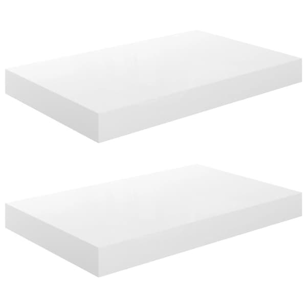 vidaXL væghylder 2 stk. 40x23x3,8 cm MDF hvid højglans