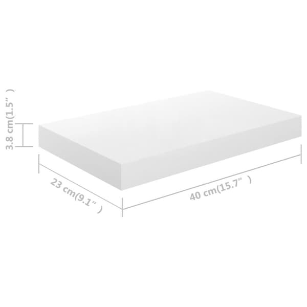 vidaXL væghylde 40x23x3,8 cm MDF hvid højglans