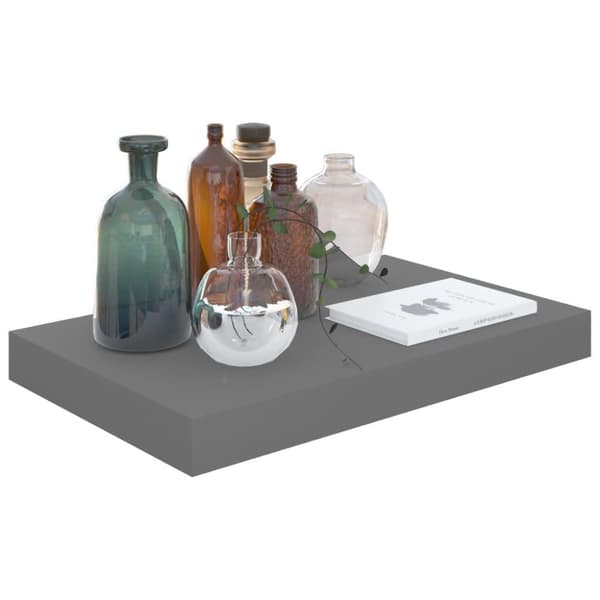 vidaXL væghylder 4 stk. 40x23x3,8 cm MDF grå højglans