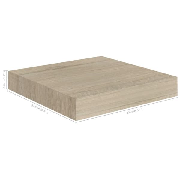 vidaXL væghylde 23x23,5x3,8 cm MDF egetræsfarve