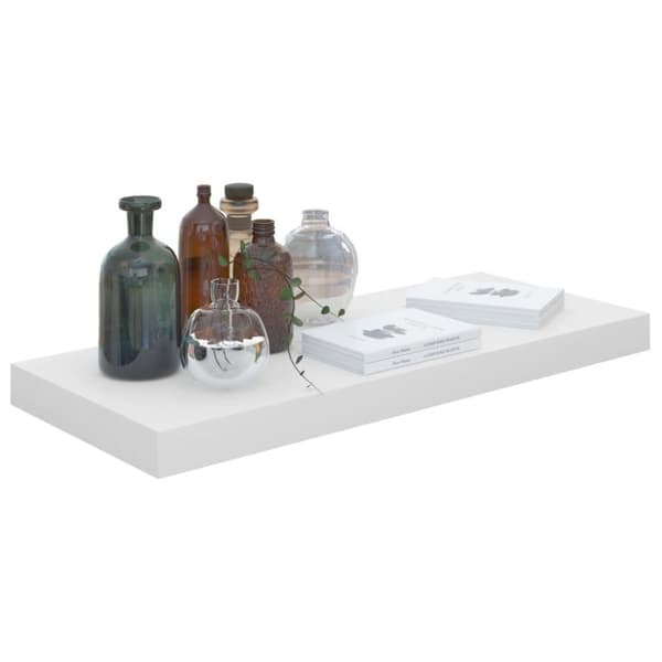 vidaXL væghylder 2 stk. 60x23,5x3,8 cm MDF hvid højglans