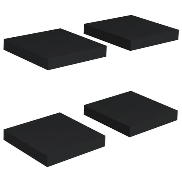 vidaXL væghylder 4 stk. 23x23,5x3,8 cm MDF sort