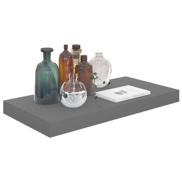 vidaXL væghylder 2 stk. 50x23x3,8 cm MDF grå højglans