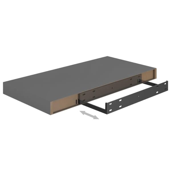 vidaXL væghylder 2 stk. 50x23x3,8 cm MDF grå højglans