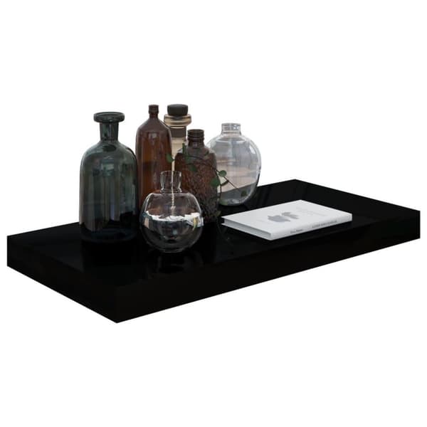 vidaXL væghylde 50x23x3,8 cm MDF sort højglans