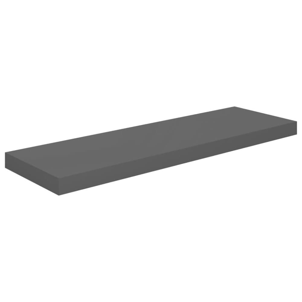 vidaXL Kelluva seinähylly korkeakiilto harmaa 80x23,5x3,8 cm MDF