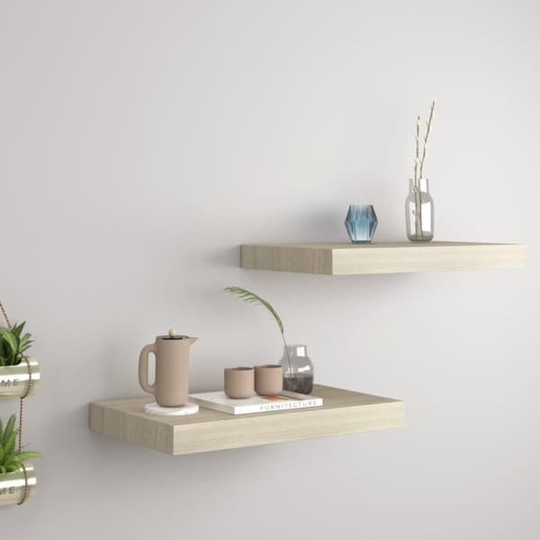 vidaXL Kelluvat seinähyllyt 2 kpl tammi 40x23x3,8 cm MDF