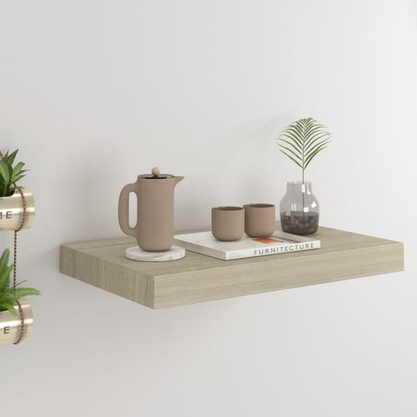 vidaXL væghylde 40x23x3,8 cm MDF egetræsfarve