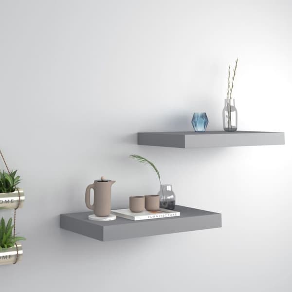 vidaXL væghylder 2 stk. 40x23x3,8 cm MDF grå