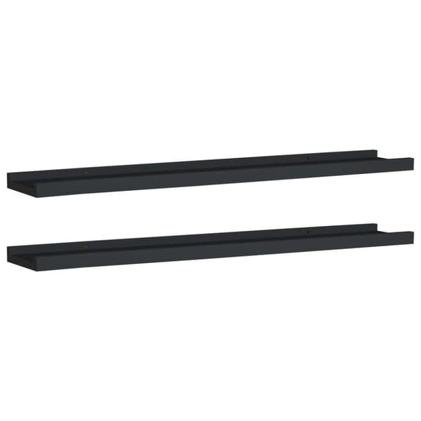 vidaXL Tavellist 2 st svart 80x9x3 cm MDF