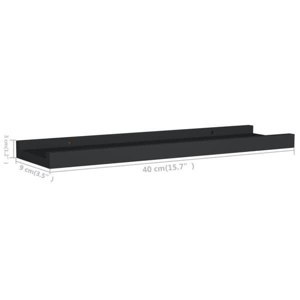 vidaXL Flytende vegghyller 2 stk svart 40x9x3 cm MDF