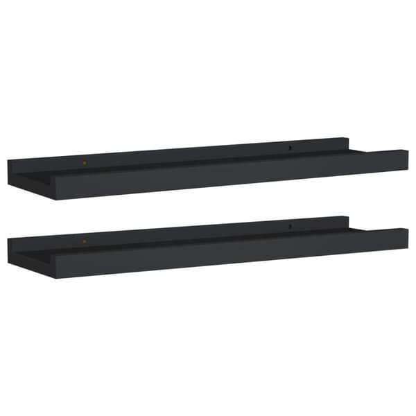 vidaXL Flytende vegghyller 2 stk svart 40x9x3 cm MDF