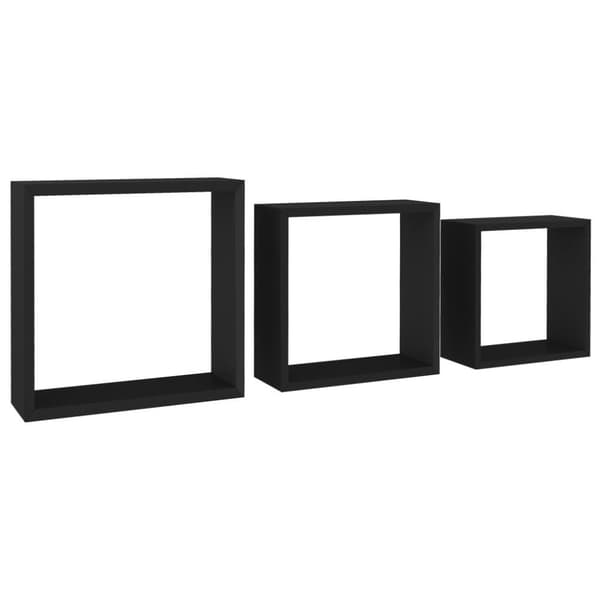 vidaXL Vegghyller kubeformet 3 stk MDF svart