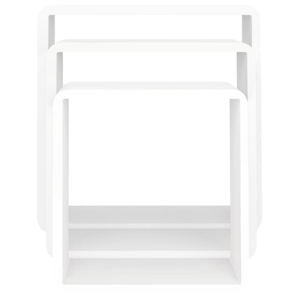 vidaXL Vegghyller kubeformet 3 stk MDF hvit