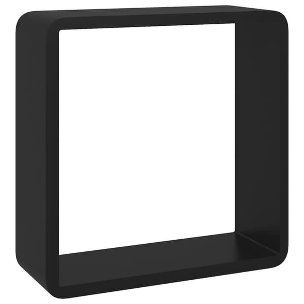 vidaXL Vägghyllor kub 3 st svart MDF