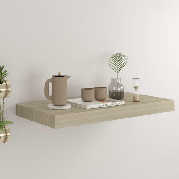 vidaXL væghylde 50x23x3,8 cm MDF egetræsfarve