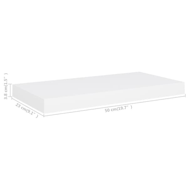 vidaXL Flytende vegghylle hvit 50x23x3,8 cm MDF