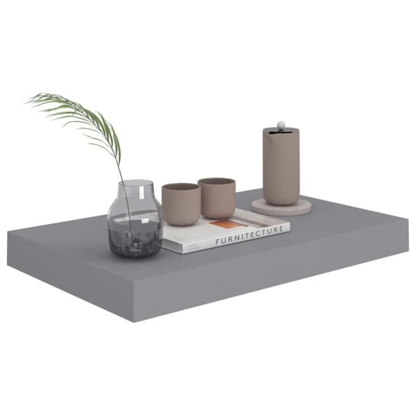 vidaXL Svävande vägghyllor 4 st grå 40x23x3,8 cm MDF