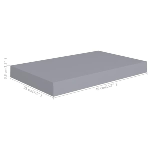 vidaXL Svävande vägghyllor 4 st grå 40x23x3,8 cm MDF