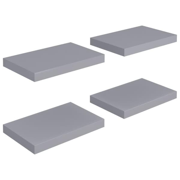 vidaXL Svävande vägghyllor 4 st grå 40x23x3,8 cm MDF