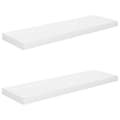 Miniatyrbilde 1 av 9: vidaXL Flytende vegghyller 2 stk høyglans hvit 80x23,5x3,8 cm MDF