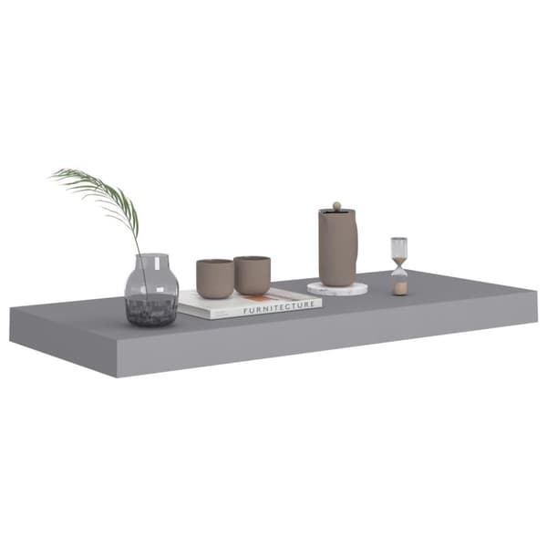 vidaXL Flytende vegghyller 2 stk grå 60x23,5x3,8 cm MDF