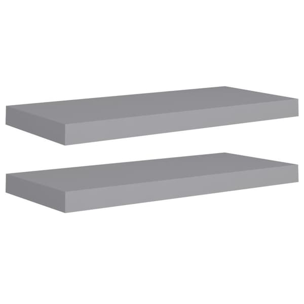 vidaXL Flytende vegghyller 2 stk grå 60x23,5x3,8 cm MDF