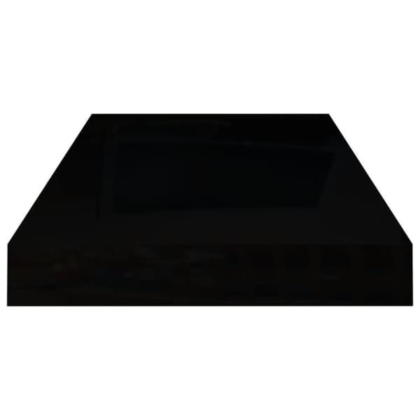 vidaXL Svävande vägghylla svart högglans 50x23x3,8 cm MDF