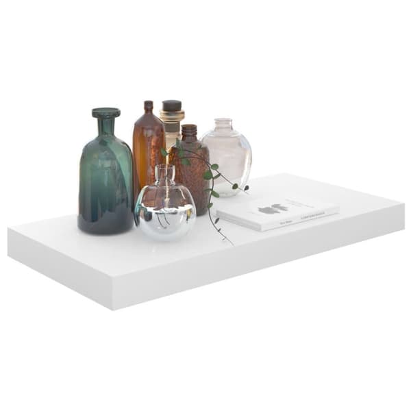 vidaXL Svävande vägghylla vit högglans 50x23x3,8 cm MDF