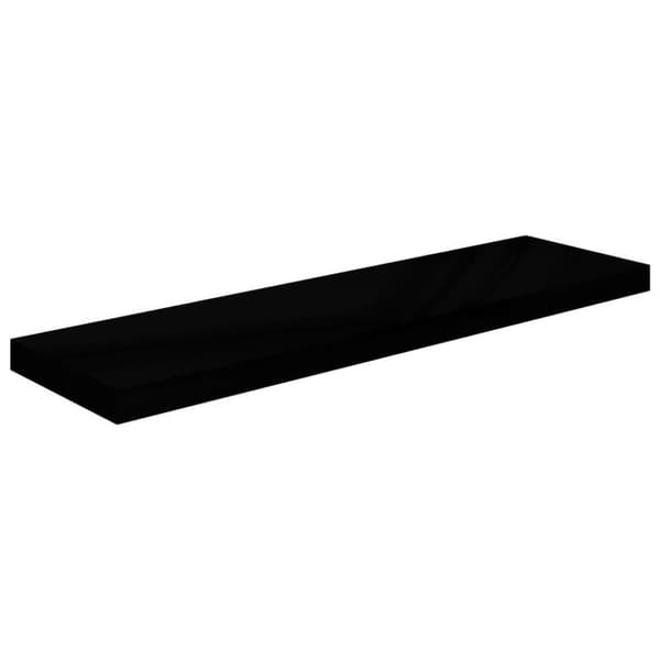 vidaXL Svävande vägghyllor 2 st svart högglans 90x23,5x3,8 cm MDF