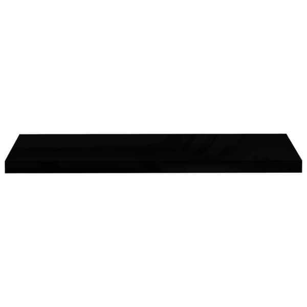 vidaXL Svävande vägghyllor 2 st svart högglans 90x23,5x3,8 cm MDF