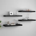 Miniatyrbilde 3 av 9: vidaXL Flytende vegghyller 4 stk svart 60x23,5x3,8 cm MDF