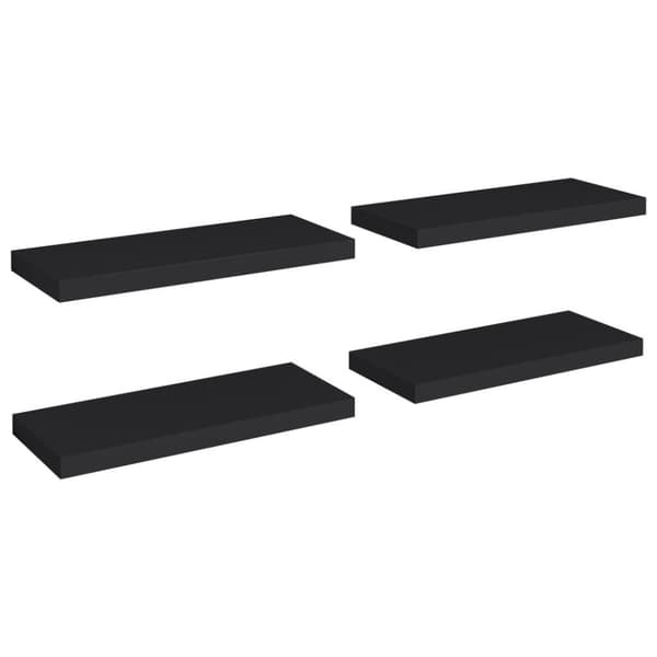 vidaXL Flytende vegghyller 4 stk svart 60x23,5x3,8 cm MDF