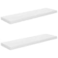 Miniatyrbillede 1 af 9: vidaXL væghylder 2 stk. 90x23,5x3,8 cm MDF hvid højglans