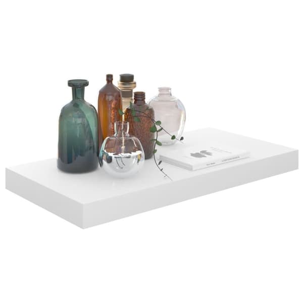 vidaXL Svävande vägghyllor 4 st vit högglans 50x23x3,8 cm MDF