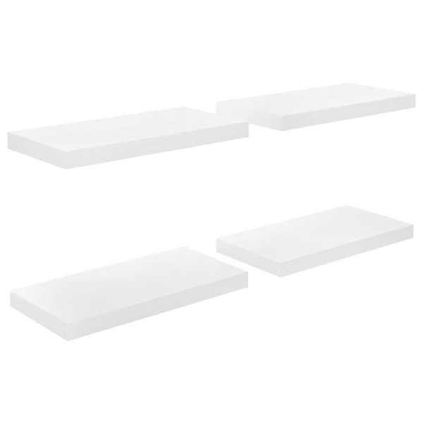 vidaXL Svävande vägghyllor 4 st vit högglans 50x23x3,8 cm MDF