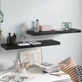 Miniatyrbilde 3 av 8: vidaXL Flytende vegghyller 2 stk høyglans svart 80x23,5x3,8 cm MDF