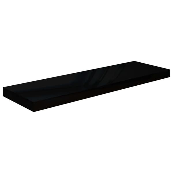 vidaXL Flytende vegghyller 2 stk høyglans svart 80x23,5x3,8 cm MDF