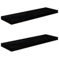 Miniatyrbilde 1 av 8: vidaXL Flytende vegghyller 2 stk høyglans svart 80x23,5x3,8 cm MDF