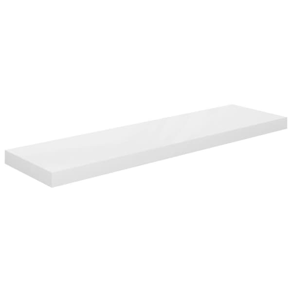 vidaXL Svävande vägghyllor 2 st vit högglans 90x23,5x3,8 cm MDF