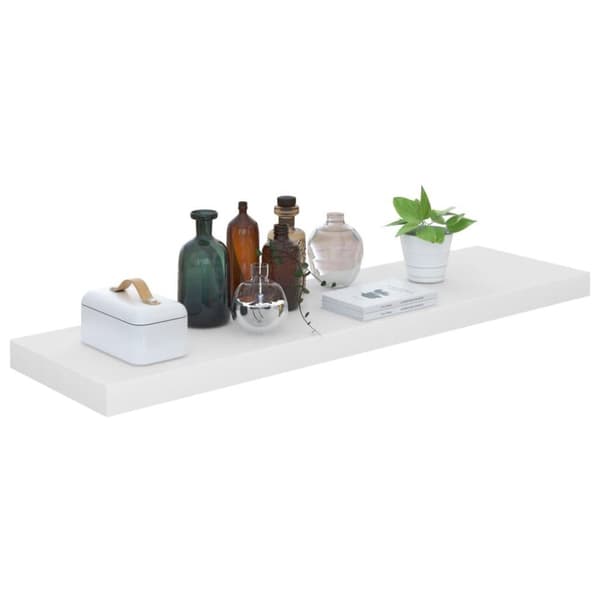 vidaXL væghylde 90x23,5x3,8 cm MDF hvid højglans