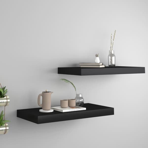 vidaXL væghylder 2 stk. 50x23x3,8 cm MDF sort