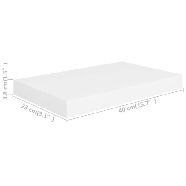 vidaXL Svävande vägghyllor 2 st vit 40x23x3,8 cm MDF