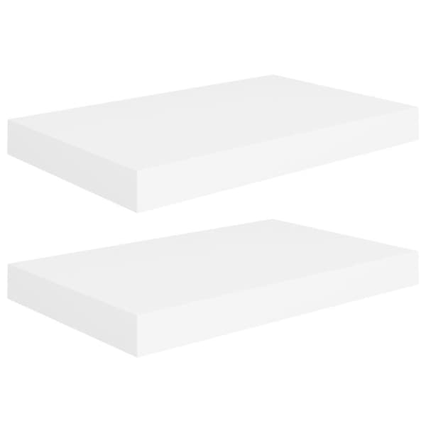 vidaXL Svävande vägghyllor 2 st vit 40x23x3,8 cm MDF