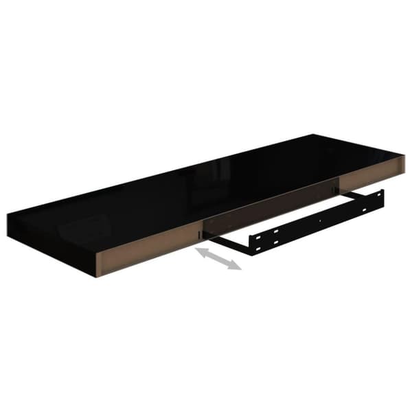vidaXL Flytende vegghyller 4 stk høyglans svart 80x23,5x3,8 cm MDF