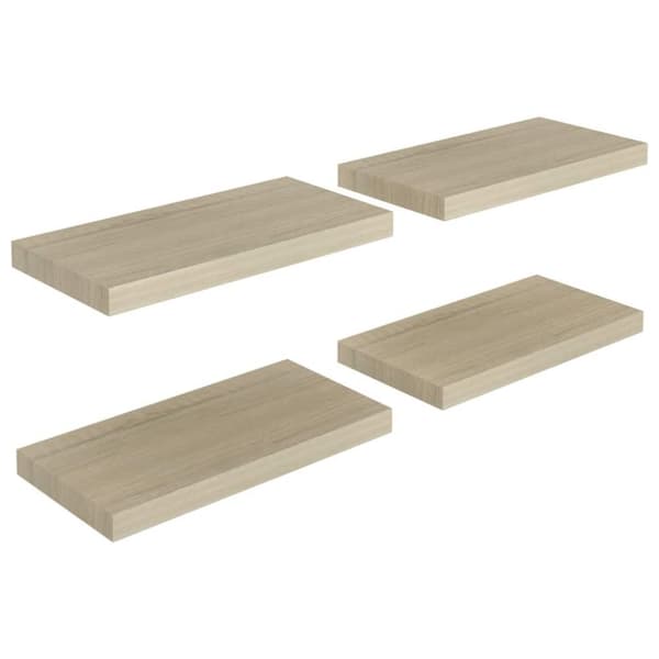 vidaXL Svävande vägghyllor 4 st ek 50x23x3,8 cm MDF