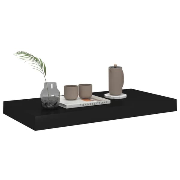 vidaXL Svävande vägghyllor 4 st svart 50x23x3,8 cm MDF