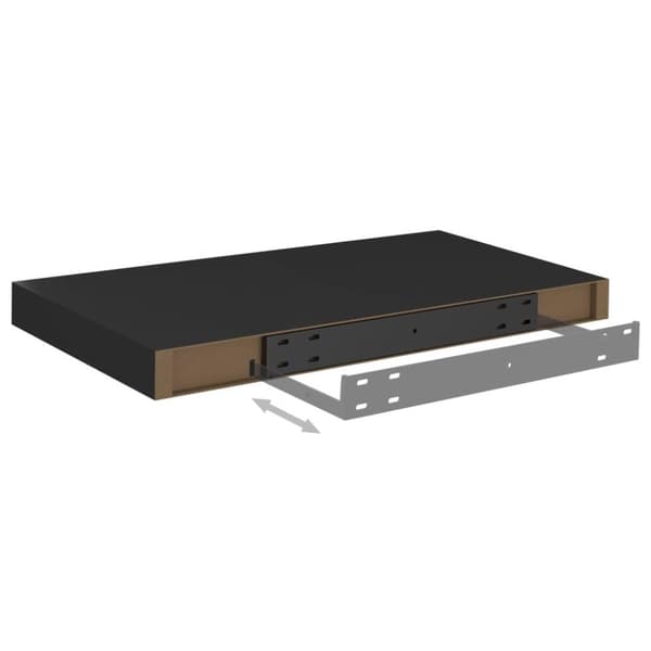 vidaXL Svävande vägghyllor 4 st svart 50x23x3,8 cm MDF