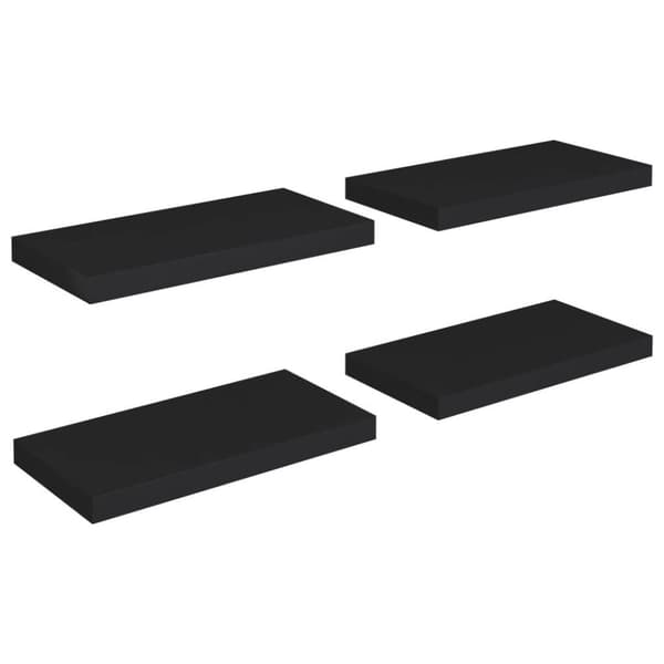 vidaXL Svävande vägghyllor 4 st svart 50x23x3,8 cm MDF